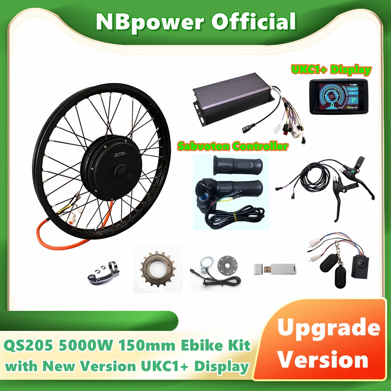 5000W Hub Motor Kit 72V - NBpower/QS205 5000W V3 150mm Achter Motorfiets