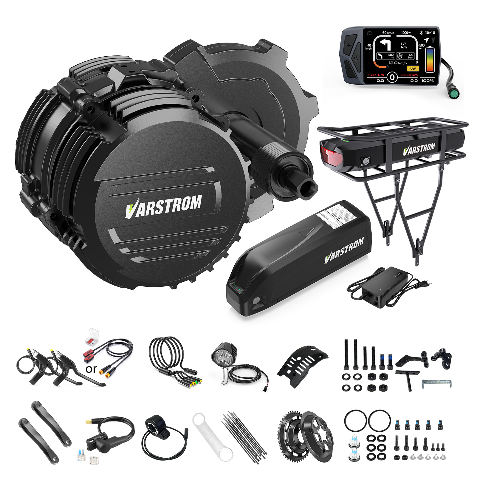 Torque Sensor Mid Drive Motor Kit - [US STOCK] Varstrom 48V500W 750W Mid