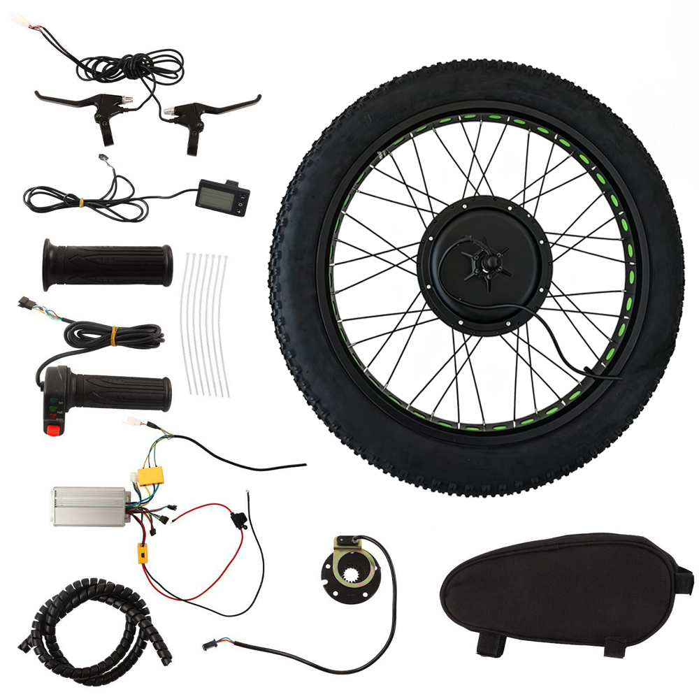 Fat Tire Electric Bike Conversion Kit 1500W - 48V 1500W E-bike voorwiel conversiekit, elektrische