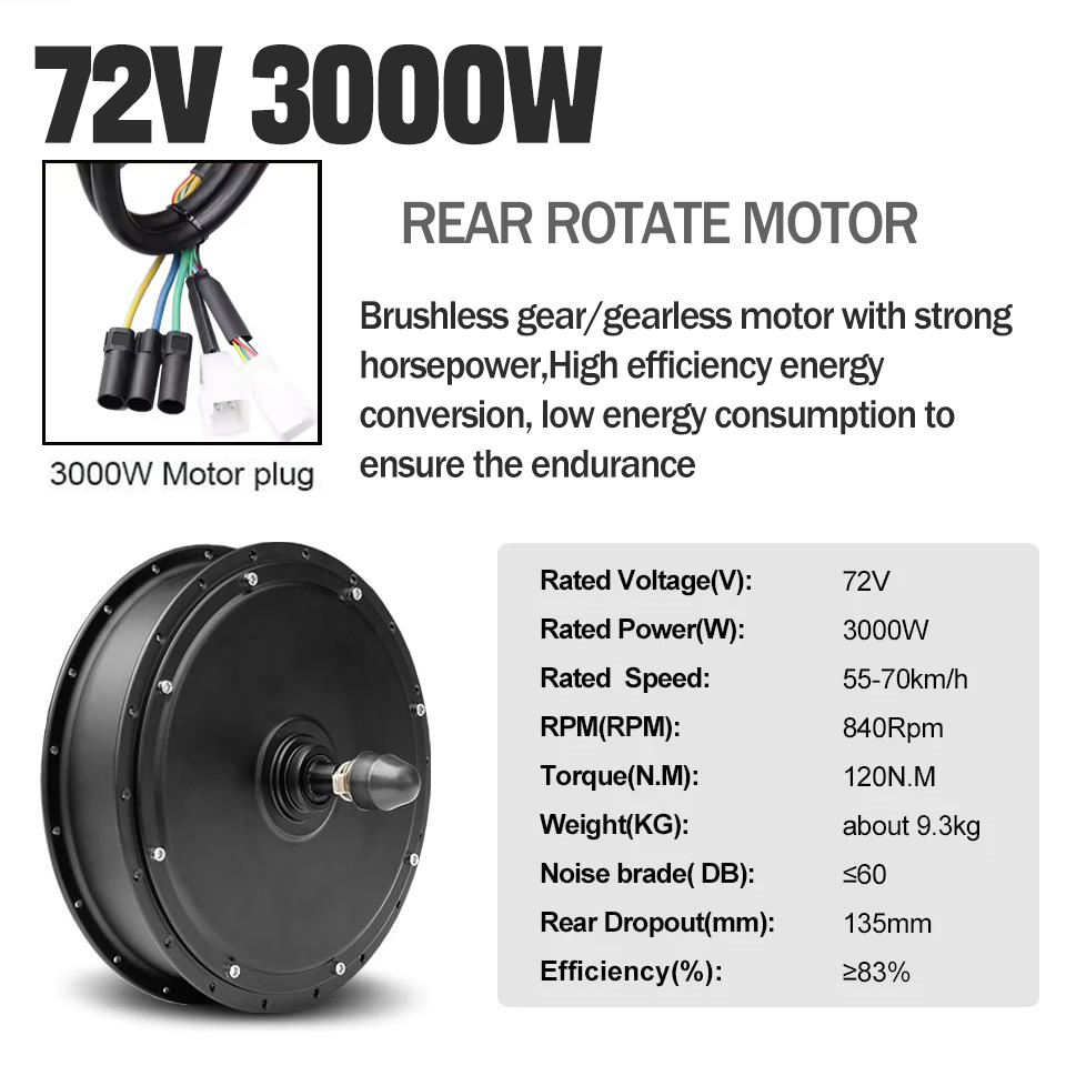 Nieuwe Upgrade E-bike Ombouwse - 5000W Hub Motor Kit 72V recensie en prijs