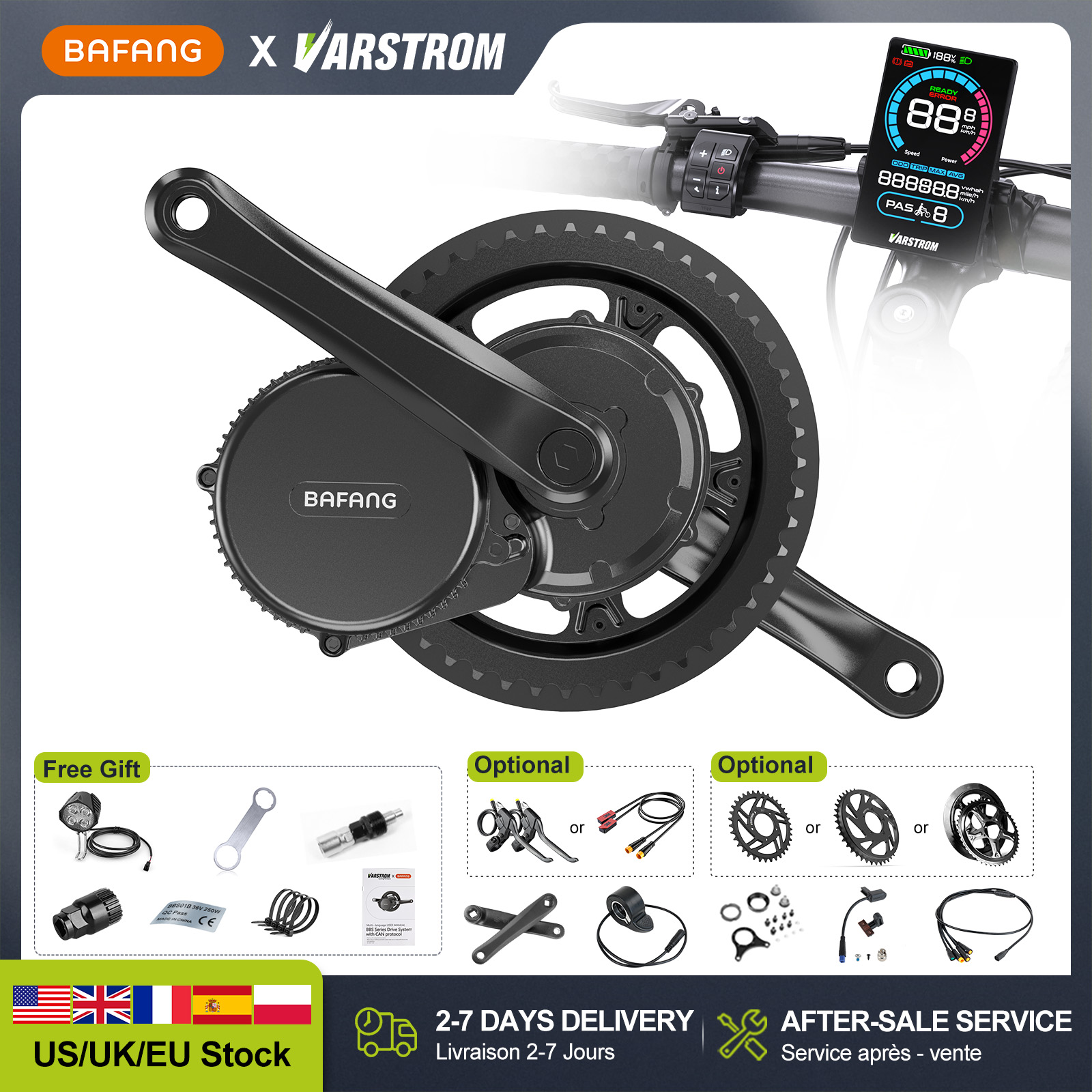 [US Stock] BAFANG 48V 500W 750 - Side Hung Mid Drive Motor Kit recensie en prijs