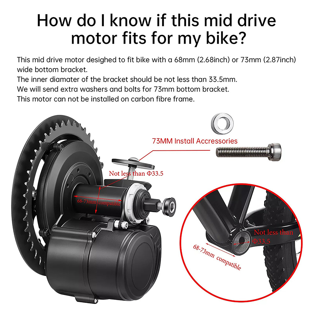 TongSheng TSDZ2B 36V 250W 350W - Torque Sensor Mid Drive Motor Kit recensie en prijs