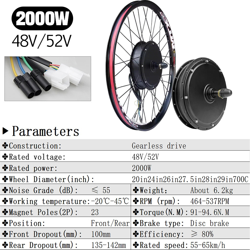 72V 5000W E-bike kit met S966  - 5000W Hub Motor Kit 72V recensie en prijs