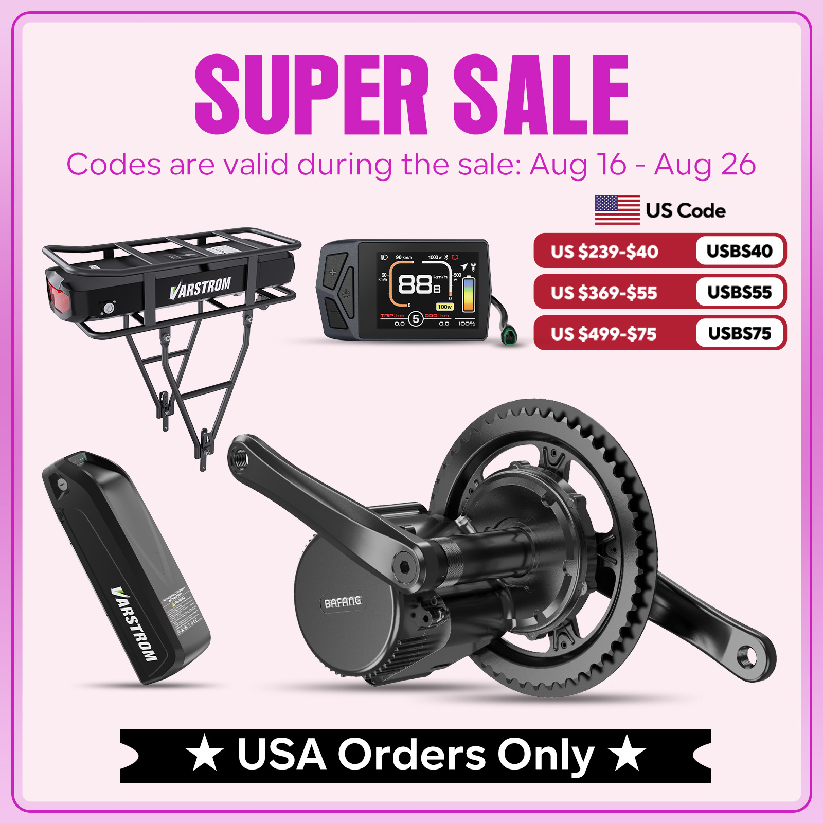 [US Stock] Bafang 48V750W Mid  - Side Hung Mid Drive Motor Kit recensie en prijs