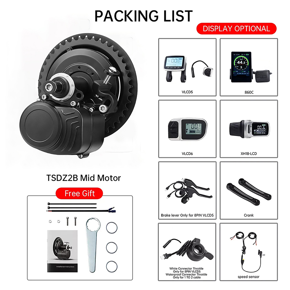 Tongsheng TSDZ2B BB 120mm 100m - Torque Sensor Mid Drive Motor Kit recensie en prijs
